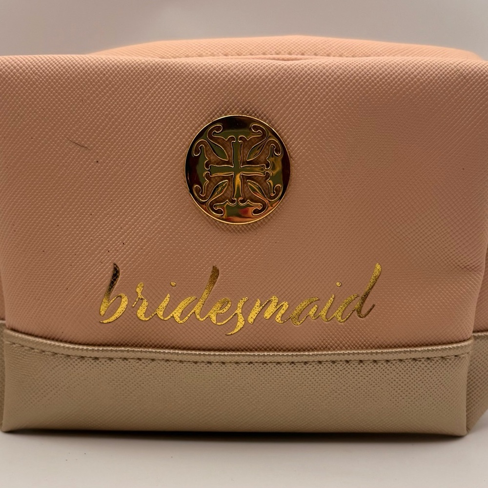 Rustic Cuff Beige Gold Makeup Bag Zipper Cosmetic Organizer Travel Pouch Case